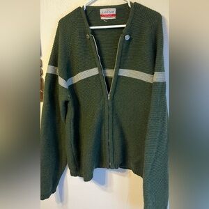 Vintage 70’s 80% Wool Jantzen Forest Green Cardigan